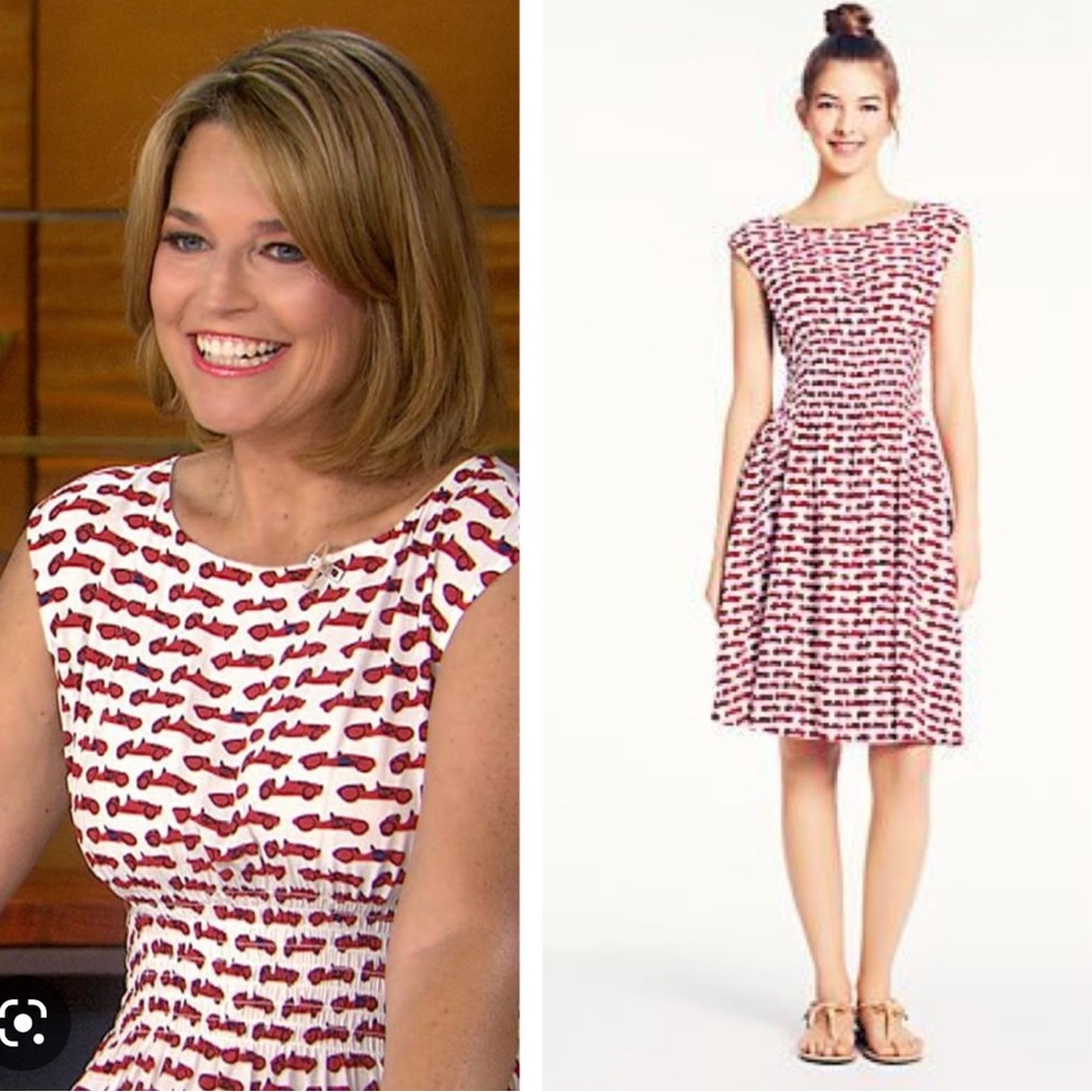 Kate Spade Red Car Silk Dress size 0 SEEN ON TODAY SHOW
